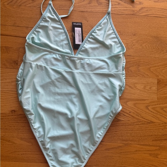 Boohoo Light Blue Halter Swimsuit - Picture 5 of 6